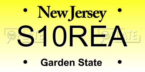 S10REA New Jersey License Plate