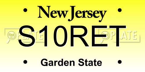 S10RET New Jersey License Plate