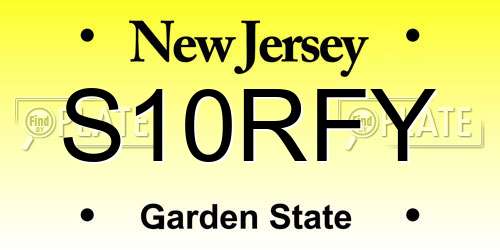 S10RFY New Jersey License Plate