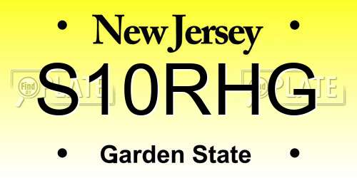 S10RHG New Jersey License Plate