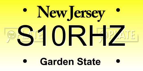 S10RHZ New Jersey License Plate