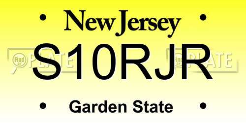 S10RJR New Jersey License Plate