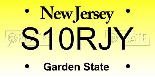 S10RJY New Jersey License Plate