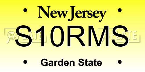S10RMS New Jersey License Plate