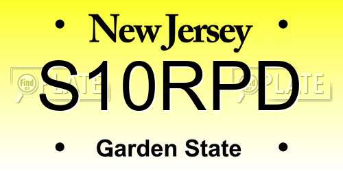 S10RPD New Jersey License Plate