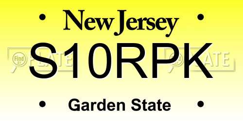 S10RPK New Jersey License Plate