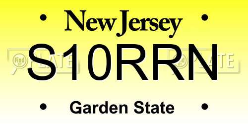 S10RRN New Jersey License Plate