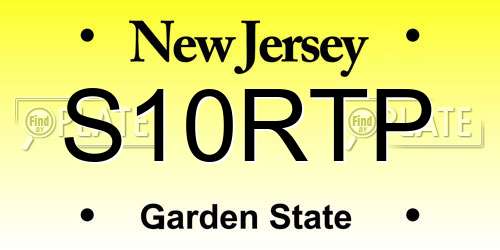 S10RTP New Jersey License Plate