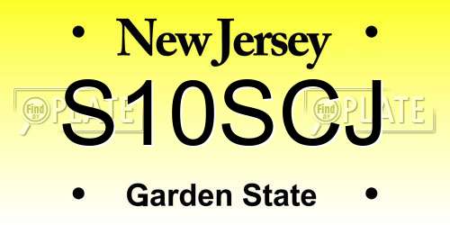 S10SCJ New Jersey License Plate