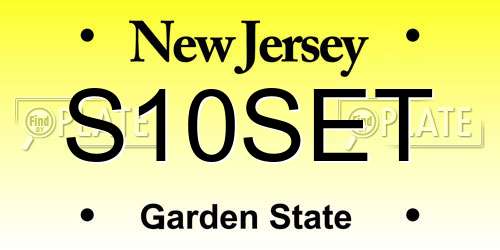 S10SET New Jersey License Plate