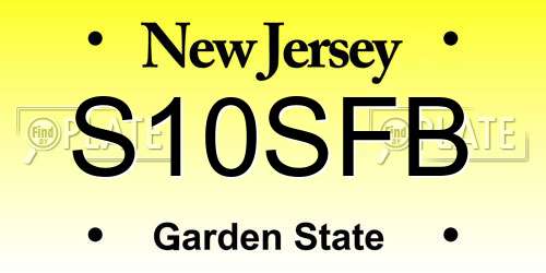 S10SFB New Jersey License Plate