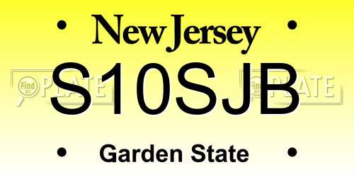 S10SJB New Jersey License Plate