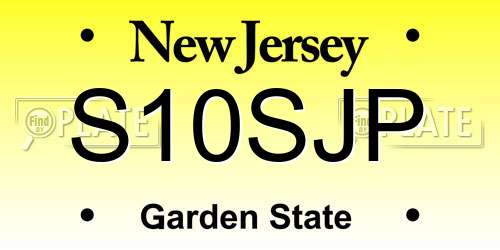 S10SJP New Jersey License Plate