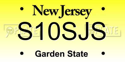 S10SJS New Jersey License Plate