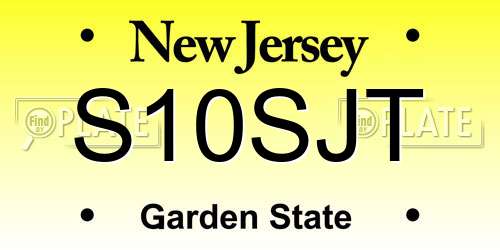 S10SJT New Jersey License Plate
