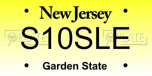 S10SLE New Jersey License Plate