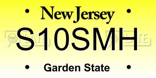 S10SMH New Jersey License Plate