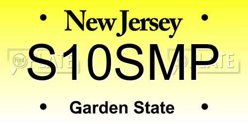 S10SMP New Jersey License Plate