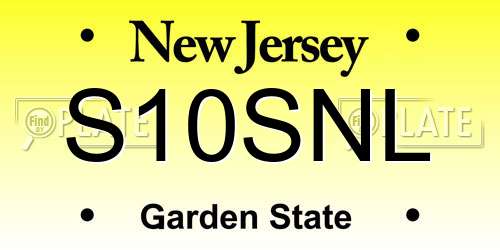 S10SNL New Jersey License Plate