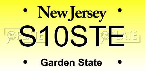 S10STE New Jersey License Plate