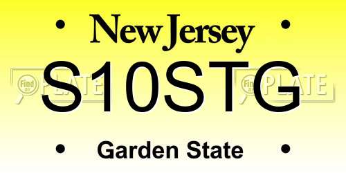 S10STG New Jersey License Plate