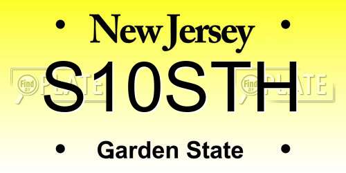 S10STH New Jersey License Plate