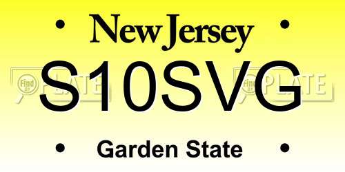 S10SVG New Jersey License Plate