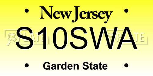 S10SWA New Jersey License Plate