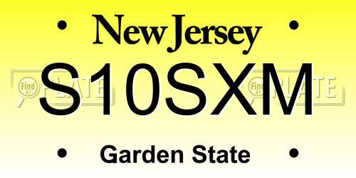 S10SXM New Jersey License Plate