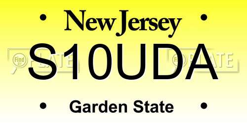 S10UDA New Jersey License Plate
