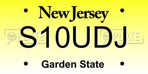 S10UDJ New Jersey License Plate