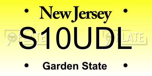 S10UDL New Jersey License Plate
