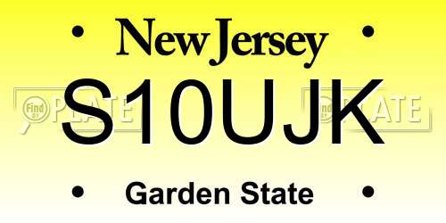 S10UJK New Jersey License Plate