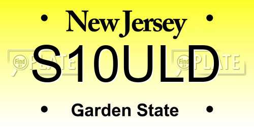 S10ULD New Jersey License Plate