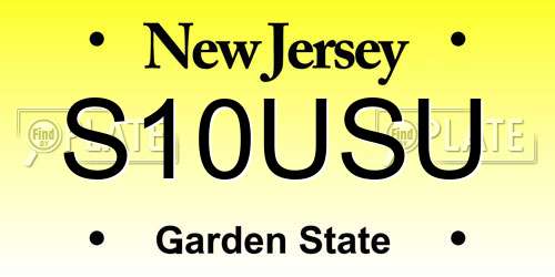 S10USU New Jersey License Plate