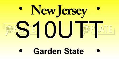 S10UTT New Jersey License Plate