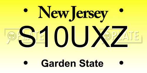 S10UXZ New Jersey License Plate
