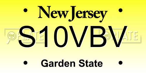 S10VBV New Jersey License Plate