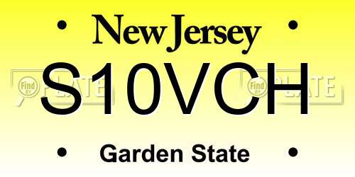S10VCH New Jersey License Plate