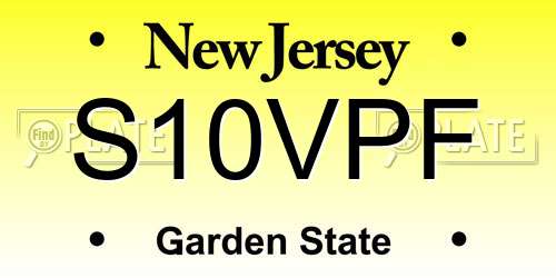 S10VPF New Jersey License Plate
