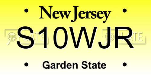 S10WJR New Jersey License Plate