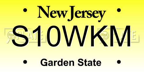 S10WKM New Jersey License Plate