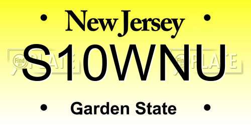S10WNU New Jersey License Plate