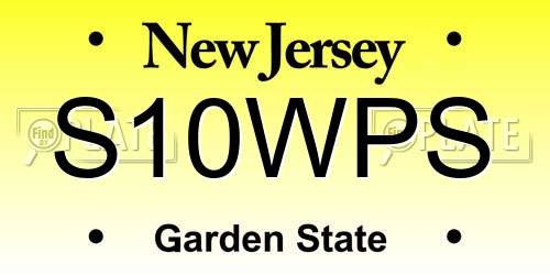 S10WPS New Jersey License Plate