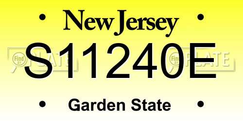 S11240E New Jersey License Plate