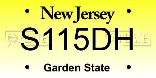 S115DH New Jersey License Plate