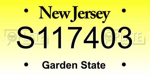 S117403 New Jersey License Plate