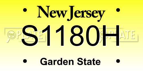 S1180H New Jersey License Plate