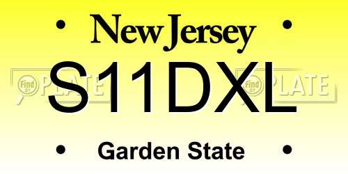 S11DXL New Jersey License Plate