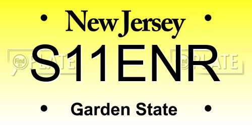 S11ENR New Jersey License Plate